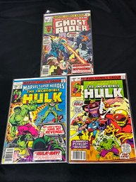 Ghost Rider #24 And The Hulk #68 & 90 Comic Books