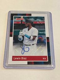 Lewin Diaz 2022 Donruss 1988 Retro Autograph Rookie Prospect