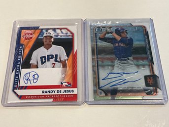 Randy De Jesus And Desmond Lindsay Rookie Prospect Autographs