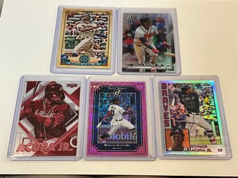 Ronald Acuna Jr Card Lot With Pink Prizm Parallel, Inserts And More