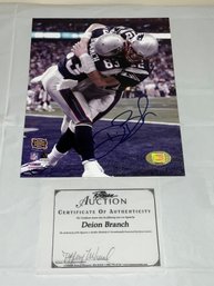 Deion Branch Autographed 8x10 With COA