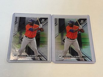 2 Yordan Alvarez Bowman Platinum Top 100 Rookie Prospect Cards
