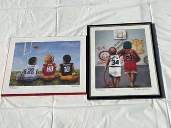 2 Sports Wall Hangings Football & Basketball