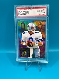 Troy Aikman 1994 Ultra Flair Hot Numbers Graded PSA 8.5
