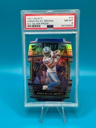 Amon-Ra St. Brown Select Rookie Silver Die-cut Graded PSA 8