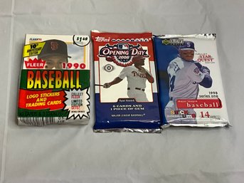3 Mixed Packs Of Baseball Cards