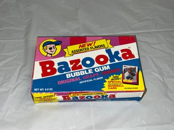 1990 Bazooka Bubble Gum Box With Card