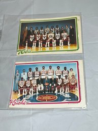 1980 Topps Basketball Knicks & 76ers Mini Posters