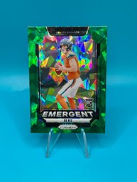 Bo Nix 2024 Prizm Emergent Rookie Green Ice Prizm