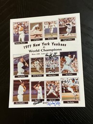 Lyle, Rivers And White 1977 NY Yankees Champions  Autographed Photo