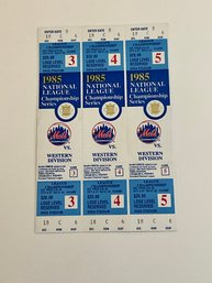 1985 Nation League Championship NY Mets Phantom Playoff Tickets