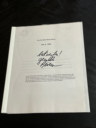 Geraldo Rivera Autographed The Geraldo Rivera Show Final Transcript 5/8/1998