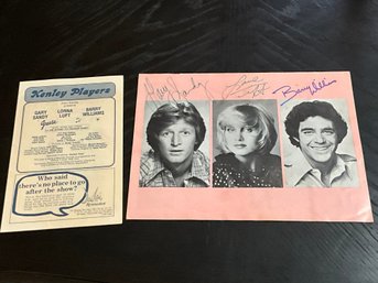 Barry Williams, Lorna Luft And Gary Sandy Autographed Grease Program