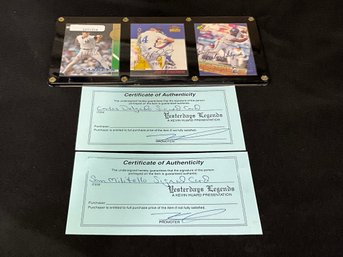 Carlos Delgado Plus Joey Eischen & Sam Militello Autographed Baseball Rookie Cards