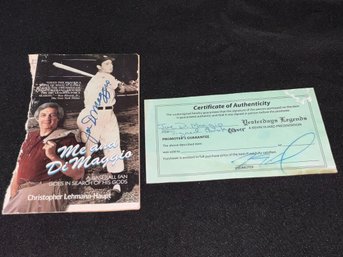 Joe Dimaggio Autographed Book Cover