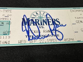 Nolan Ryan Autographed 9/22/93 Last Game Ticket