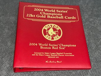 2004 Boston Red Sox World Series Champions 22kt Gold Card Binder With Some Cards