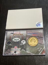 New York Jets Limited Edition 24kt Gold Overlay 50th Anniversary Coin