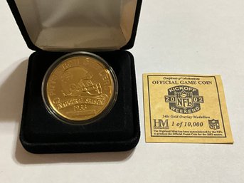 2002 Pittsburgh Steelers Official Game Coin 24kt Gold Overlay