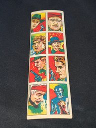 Vintage 1950s Uncut Western Movies Japanese Menko Card Sheet