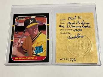 Mark McGwire 1987 Donruss Rated Rookie William Tell Research Graded 10