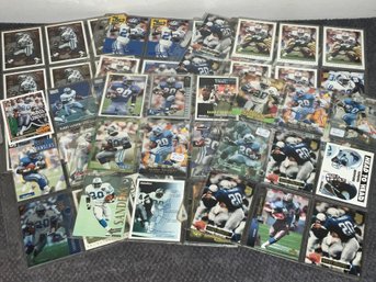 7 Pages Of Barry Sanders Football Cards