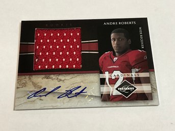 Andre Roberts 2010 Leaf Limited Autographed Rookie Jersey Card RPA /10