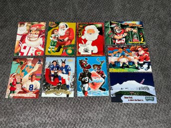 1990s Holiday Wishes And Other Christmas And Santa Football Cards