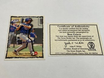 Ben Grieve 1997 Best Rookie Autograph
