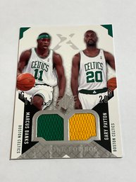 Gary Payton And Marcus Banks 2004 SPx Winning Combos Dual Jersey Card