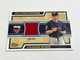 Jonathan Lucroy 2014 Topps All-star Stitches Jersey Card