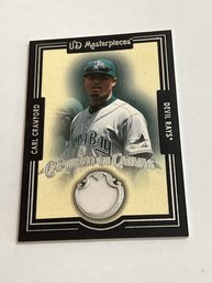 Carl Crawford 2007 UD Masterpieces Captured On Canvas Game-used Jersey Card