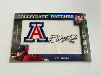 Brad Mills 2008 Donruss Elete Collegiate Patches Rookie Patch Auto RPA /249