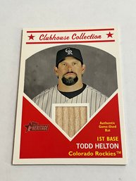 Todd Helton 2008 Heritage Clubhouse Collection Bat Card