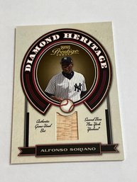 Alfonso Soriano 2004 Prestige Diamond Heritage Game Used Bat Card