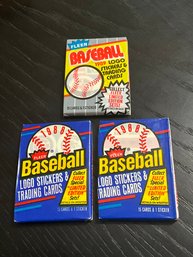 2 1988 Fleer And 1 1989 Fleer Baseball Packs