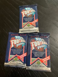 3 Packs Of 1991 Upper Deck Football