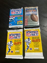 4 Unopened Pro Set Football Packs