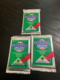 3 Packs Of 1990 Upper Deck Baseball