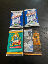 4 Mixed Packs Of Upper Deck Basbeall