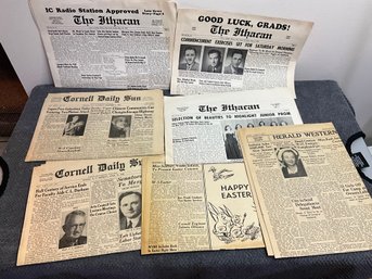 Mixed Group Of 1949 Newspapers Ithica, Cornell