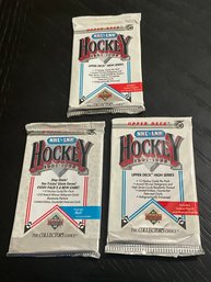 3 Packs Of 1991-92 Upper Deck Hockey