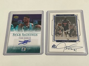 Tyson Chandler And Jason Terry (rookie) Autographed Cards