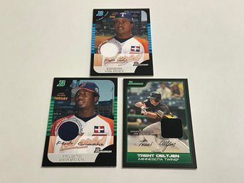 Volquez, Oeltjen And Carmona Bowman Rookie Jersey Cards