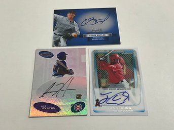 Butler, Segura And Weston Autographed Rookie Prospect Cards