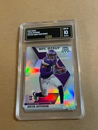 Justin Jefferson 2020 Mosaic Silver Prizm Rookie Graded GMA 10
