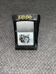 Silver Tone Wolf Zippo Lighter