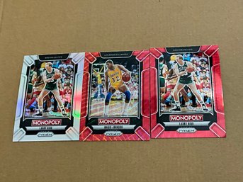 2024-25 Prizm Monopoly Silver And Red Larry Bird Plus Red Magic Johnson