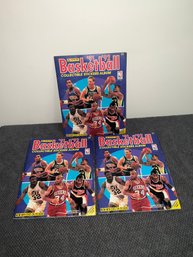 1991-92 Panini Sticker Albums With Lots Of Stickers Including Michael Jordan, Magic, Bird
