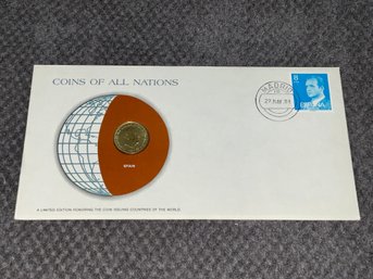 Spain Coins Of All Nations Franklin Mint Coin & Stamp